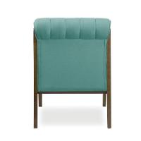 Poltrona Decorativa Sala Base De Madeira Kit 2 Daline Bouclê E03 - D'rossi Cor Azul Turquesa - 8