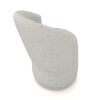 Poltrona E Puff Redondo Orgânico Para Sala Malu Linho M11 - D'rossi Cor Cinza - 9