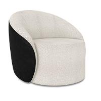 Poltrona Sala Orgânica Kit 2 Lua Fixa Sintético Pu Preto/bouclê D03 - D'rossi Cor Cinza - 5