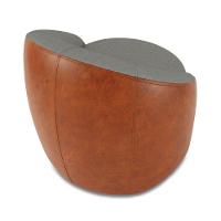 Poltrona Sala Orgânica Kit 2 Lua Fixa Sintético Pu Nozes/linho Grafite D03 - D'rossi - 7