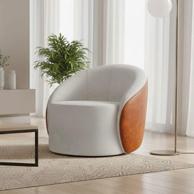 Poltrona Sala Orgânica Lua Fixa Sintético Pu Nozes/bouclê Cinza D03 - D'rossi