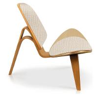 Poltrona Decorativa Base De Madeira Shell Linho P01 - D'rossi Cor Bege - 6