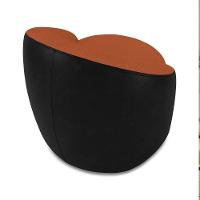 Poltrona Sala Orgânica Kit 2 Lua Fixa Sintético Pu Preto/bouclê Terra D03 - D'rossi - 7