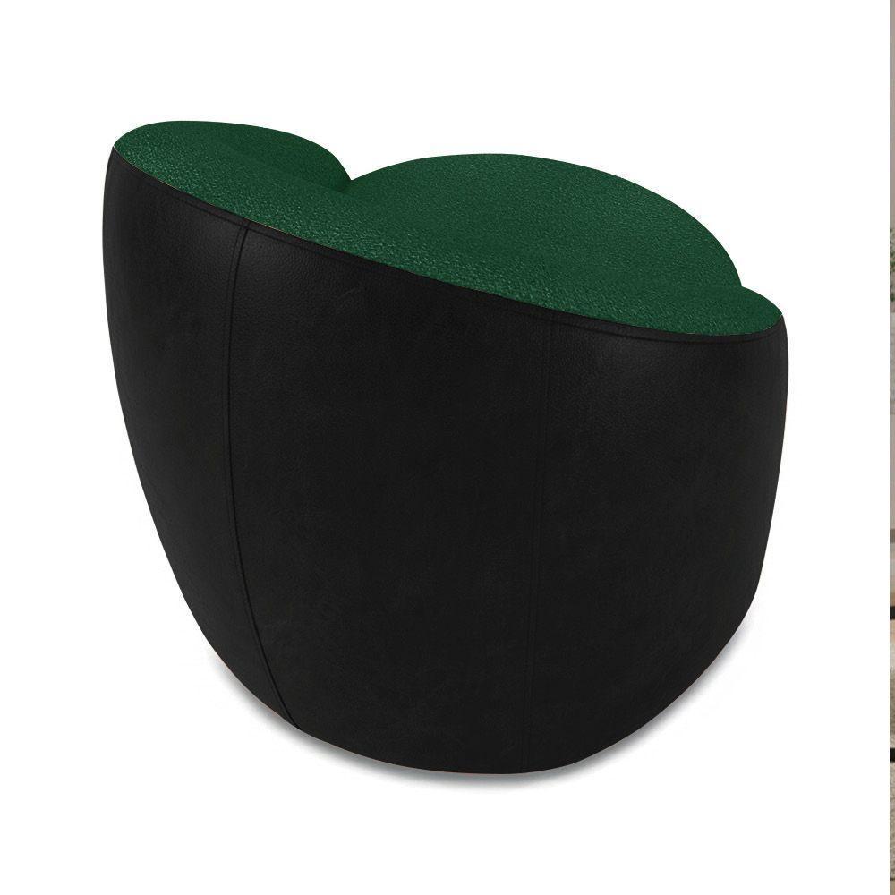 Poltrona Sala Orgânica Kit 2 Lua Fixa Sintético Pu Preto/bouclê D03 - D'rossi Cor Verde - 7