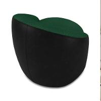 Poltrona Sala Orgânica Kit 2 Lua Fixa Sintético Pu Preto/bouclê D03 - D'rossi Cor Verde - 7