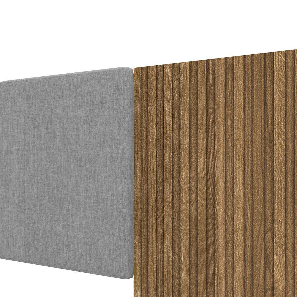 Cabeceira Casal Queen Cama Box 268cm Ripado Selma Brisa/linho Cinza V01 - D'rossi - 5