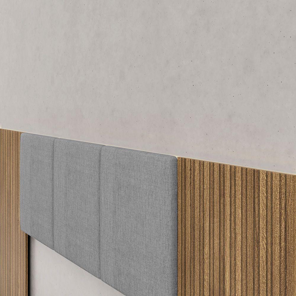 Cabeceira Casal Queen Cama Box 268cm Ripado Selma Brisa/linho Cinza V01 - D'rossi - 6