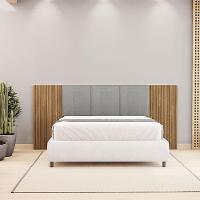 Cabeceira Casal Queen Cama Box 268cm Ripado Selma Brisa/linho Cinza V01 - D'rossi - 1