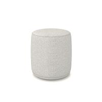 Poltrona E Puff Redondo Orgânico Para Sala Malu Linho Cinza M11 - D'rossi - 10