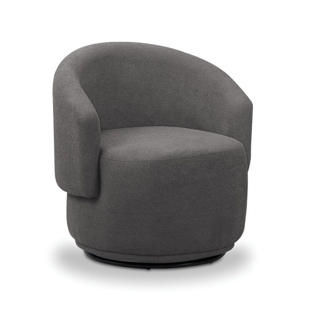 Poltrona Decorativa Orgânica Névoa Bouclê Cinza Escuro E03 - D'rossi - 2