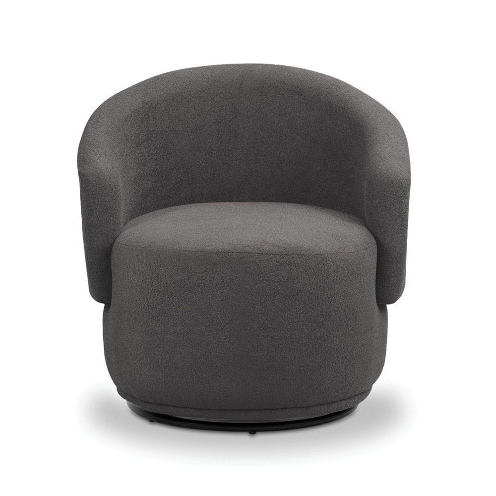 Poltrona Decorativa Orgânica Névoa Bouclê Cinza Escuro E03 - D'rossi - 5