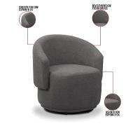 Poltrona Decorativa Orgânica Kit 2 Névoa Bouclê Cinza Escuro E03 - D'rossi - 3