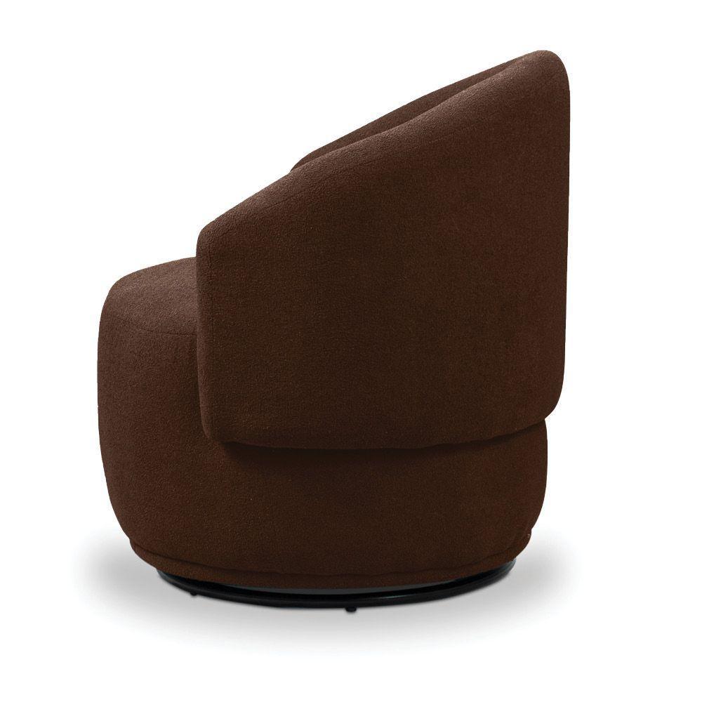 Poltrona Decorativa Orgânica Névoa Bouclê Marrom E03 - D'rossi - 6