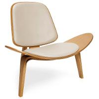 Poltrona Decorativa Base De Madeira Shell Sintético P01 - D'rossi Cor Grafite