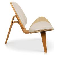 Poltrona Decorativa Base De Madeira Shell Sintético P01 - D'rossi Cor Grafite - 5