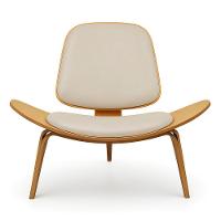 Poltrona Decorativa Base De Madeira Shell Sintético P01 - D'rossi Cor Grafite - 6