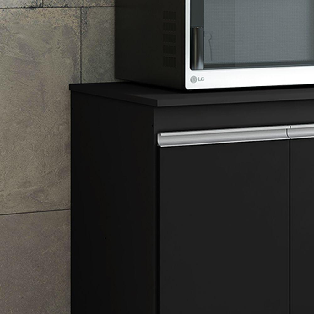 Balcão Cozinha Com Tampo 120cm 3 Gavetas Leticia Preto A01 - D'rossi - 6