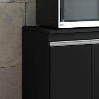 Balcão Cozinha Com Tampo 120cm 3 Gavetas Leticia Preto A01 - D'rossi - 6