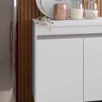 Balcão Cozinha Com Tampo 100cm 3 Gavetas Leticia Branco A01 - D'rossi