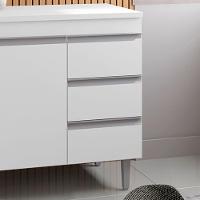 Balcão Cozinha Com Tampo 100cm 3 Gavetas Leticia Branco A01 - D'rossi - 5