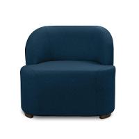 Poltrona Decorativa Orgânica Para Sala Diully Bouclê Azul Marinho E03 - D'rossi - 5