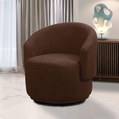 Poltrona Decorativa Orgânica Giratória Névoa E03 Bouclê Marrom D'Rossi