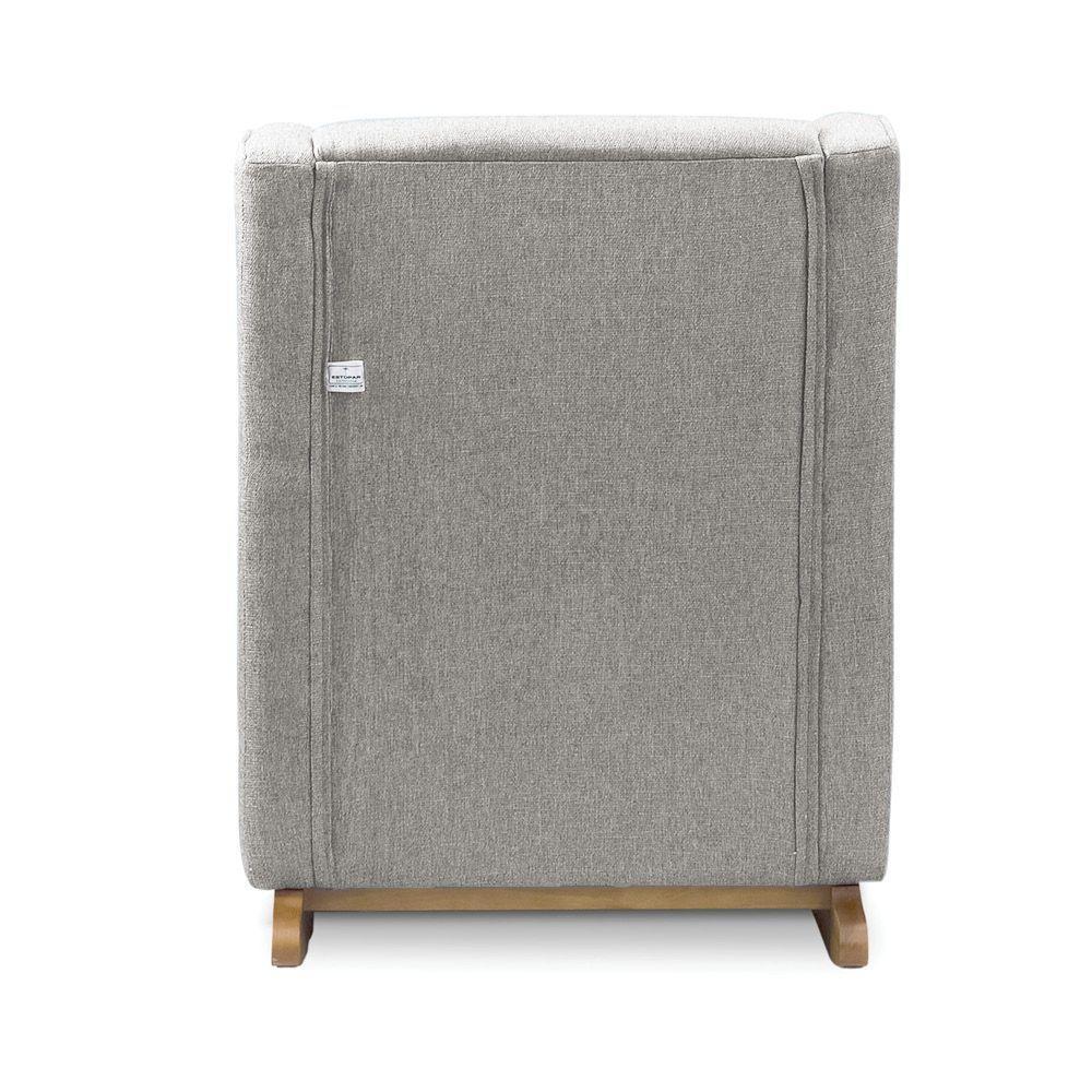 Poltrona De Amamentação Base Balanço Madeira Flower Linho E03 - D'rossi Cor Cinza - 6