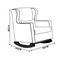 Poltrona De Amamentação Base Balanço Madeira Flower Linho E03 - D'rossi Cor Cinza