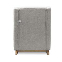 Poltrona De Amamentação Base Balanço Madeira Flower Linho E03 - D'rossi Cor Cinza - 6