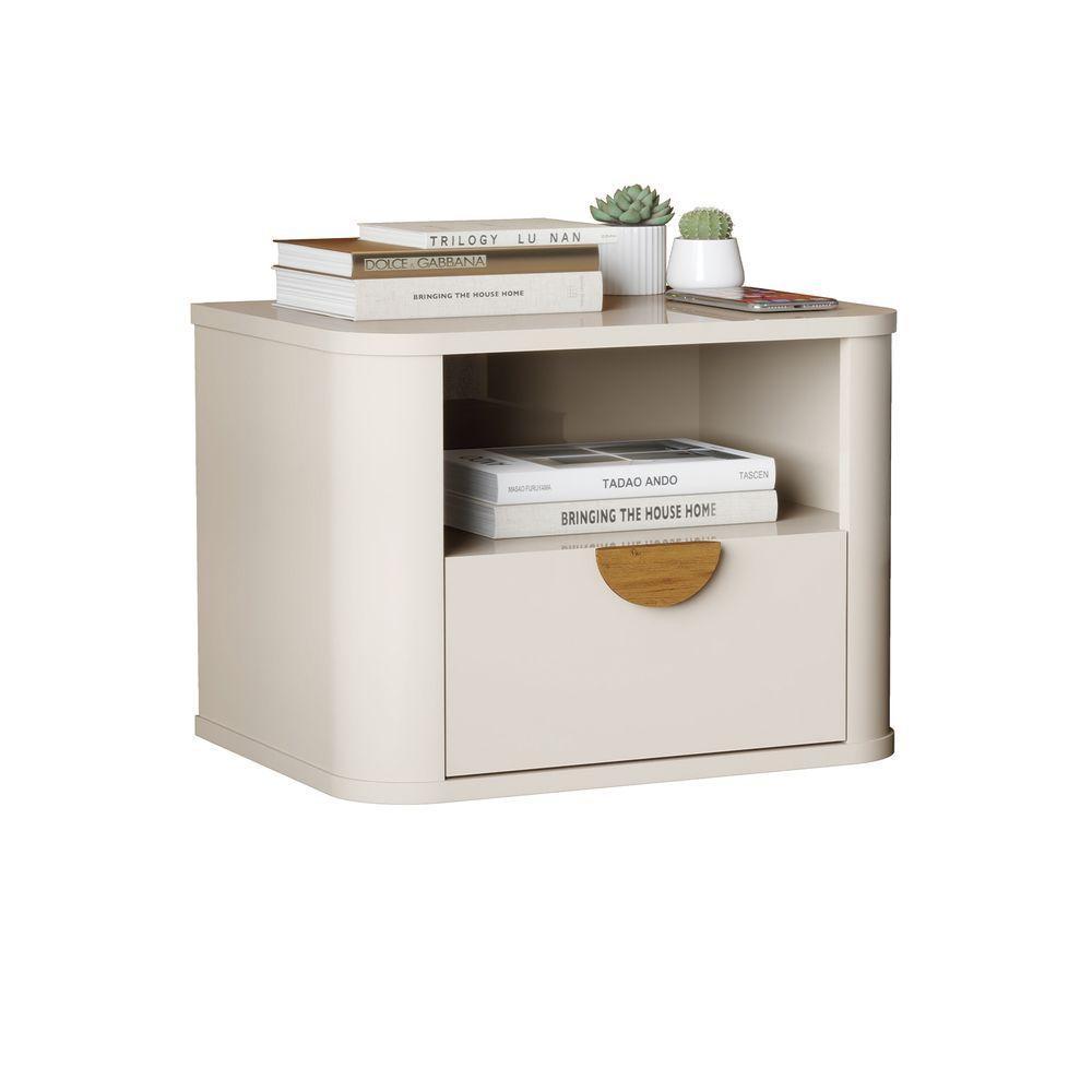 Mesa Cabeceira Suspensa Buriti Off White - Moveis Jb - 1