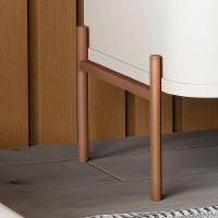 Mesa De Cabeceira Slim Tucupi Off White Pe Bronze - Moveis Jb - 5