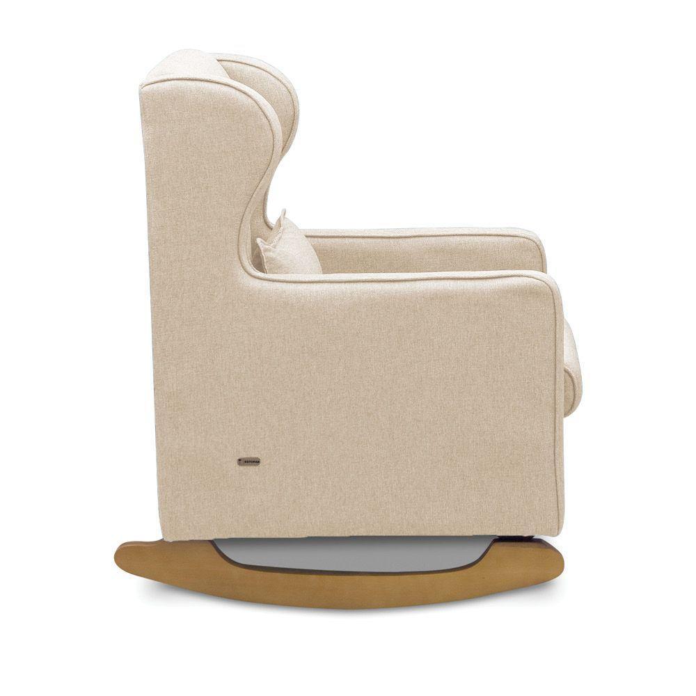 Poltrona De Amamentação Base Balanço E Puff Flower Linho Bege E03 - D'rossi - 7