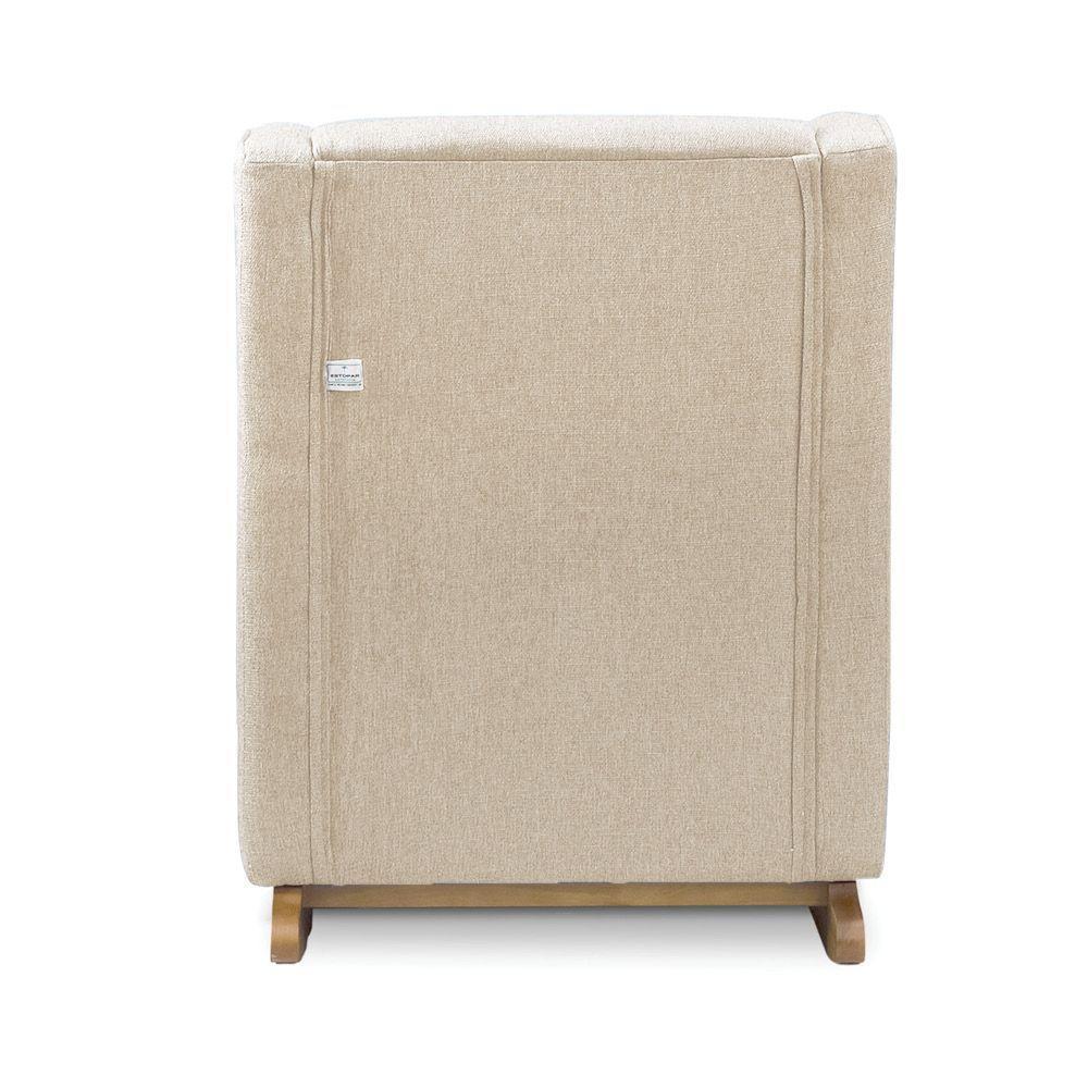 Poltrona De Amamentação Base Balanço E Puff Flower Linho Bege E03 - D'rossi - 8