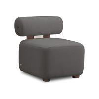 Poltrona Decorativa Para Sala Kit 2 Helora Bouclê Cinza Escuro E03 - D'rossi - 6