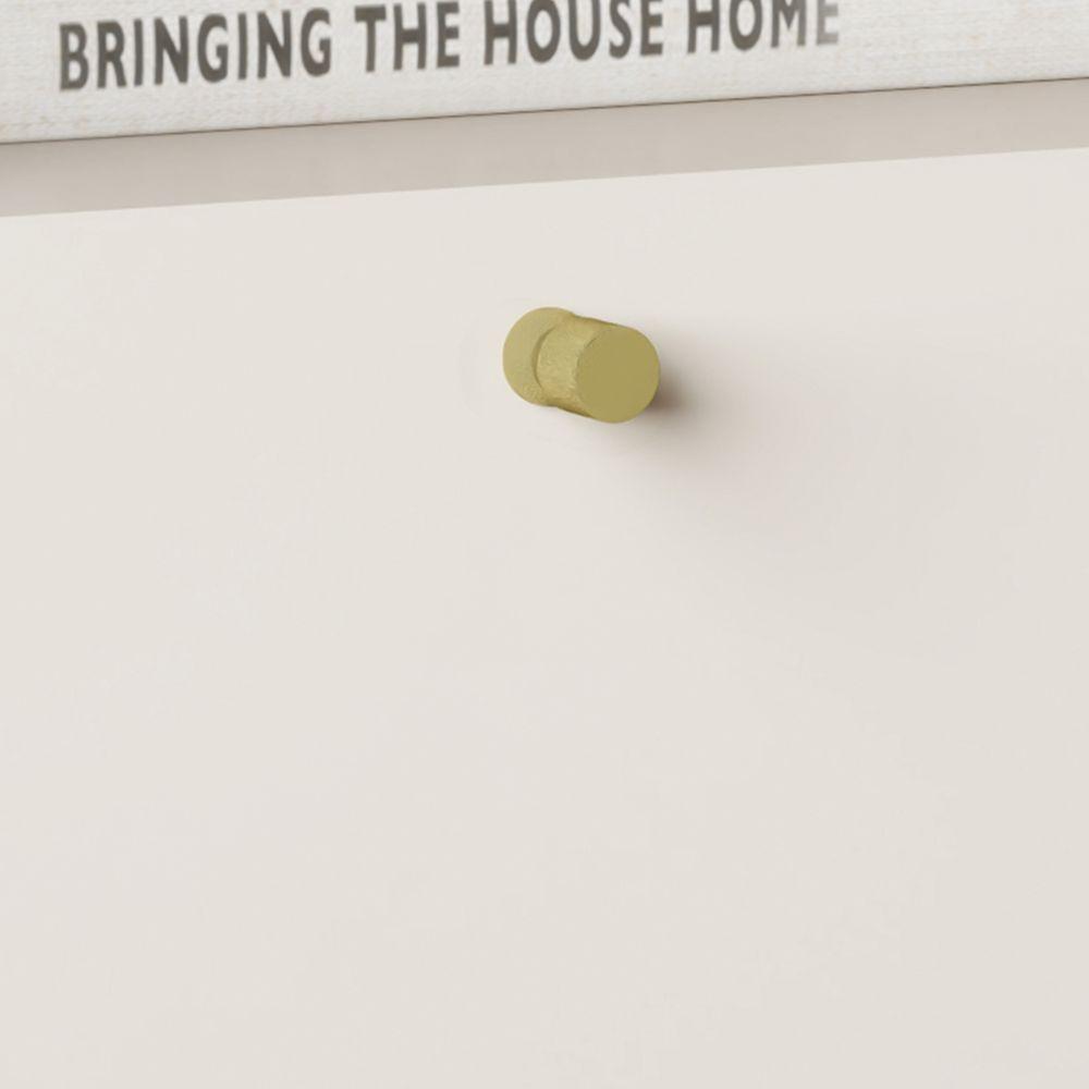 Mesa De Cabeceira Slim Tucupi Off White Com Nature Pe Dourado - Moveis Jb - 4