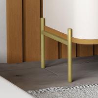 Mesa De Cabeceira Slim Tucupi Off White Com Nature Pe Dourado - Moveis Jb - 5