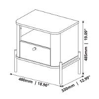 Mesa De Cabeceira Slim Tucupi Off White Com Nature Pe Dourado - Moveis Jb - 6