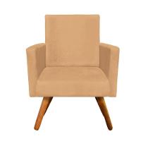 Poltrona Nina Suede Caramelo Sisal Pés Palito Castanho D'rossi - 2