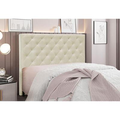 Cabeceira Cama Box King 195 Cm Tania Veludo S04 - D'rossi Cor Cinza