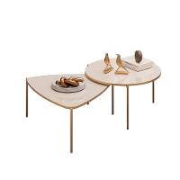 Mesa De Centro Lina E Cleia Sala Hall Moderna Off White Com Off White - 1