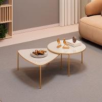 Mesa De Centro Lina E Cleia Sala Hall Moderna Off White Com Off White - 2