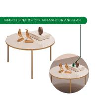 Mesa De Centro Lina E Cleia Sala Hall Moderna Off White Com Off White - 5