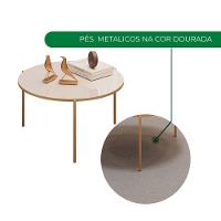 Mesa De Centro Lina E Cleia Sala Hall Moderna Off White Com Off White - 6