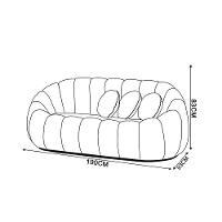 Sofá 2 Lugares Com Puff E Poltrona Orgânica Fixa Cloud Bouclê Azul Turquesa E03 - D'rossi - 6