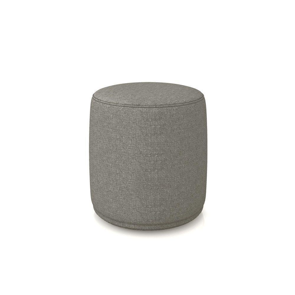 Puff Redondo Orgânico Para Sala Malu Linho M11 - D'rossi Cor Grafite - 2