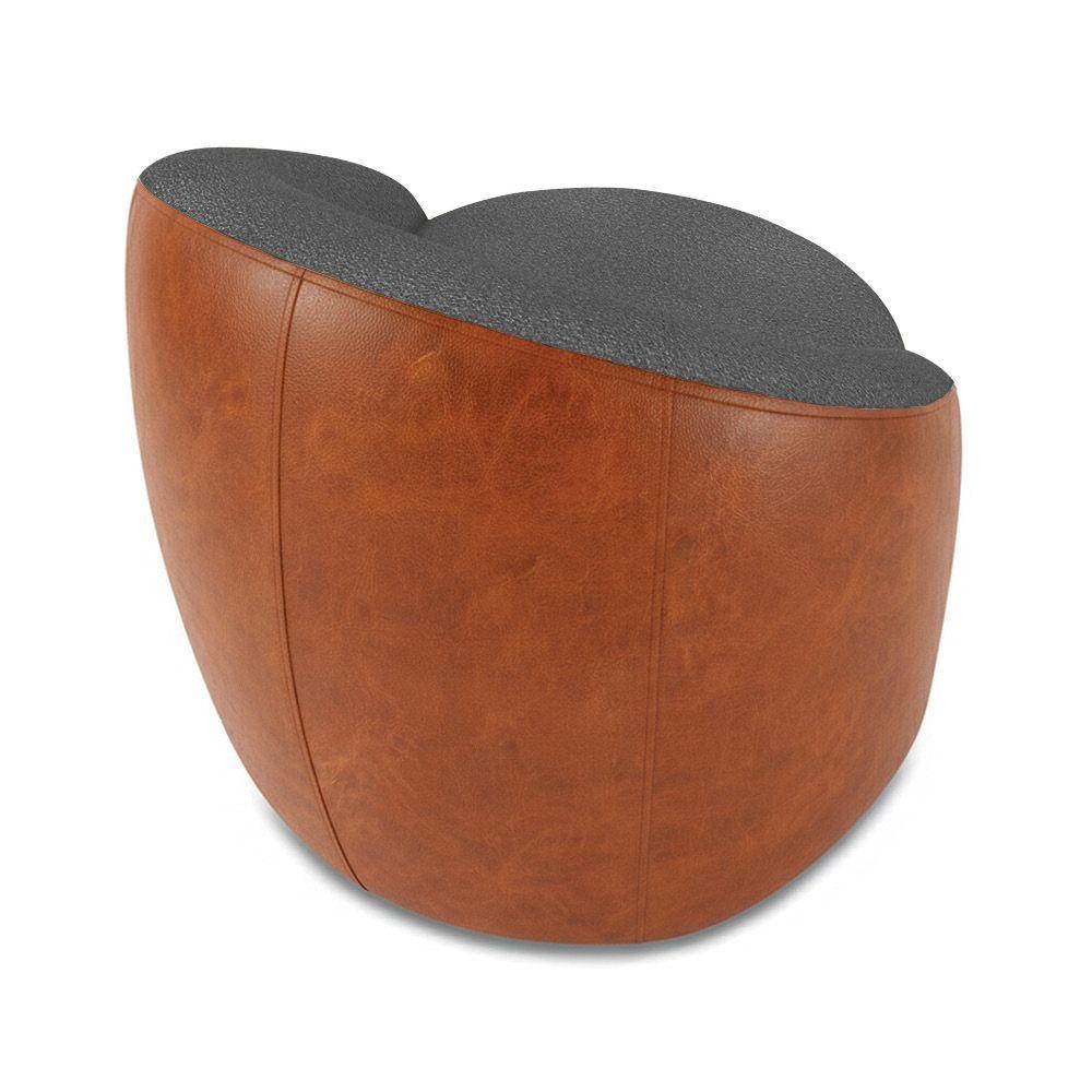 Poltrona Sala Orgânica Lua Fixa Sintético Pu Nozes/bouclê D03 - D'rossi Cor Grafite - 6