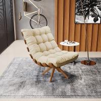 Poltrona Giratória Costela Linho Base De Madeira Ma30 M11 - D'rossi Cor A19 Bege - 2