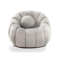 Poltrona Decorativa Orgânica Fixa Cloud Bouclê Cinza Claro E03 - D'rossi - 2