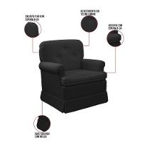 Poltrona De Amamentação Base Balanço Lígia Sintético Preto E03 - D'rossi