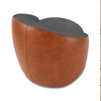 Poltrona Sala Orgânica Lua Giratória Sintético Pu Nozes/bouclê Grafite D03 - D'rossi - 2